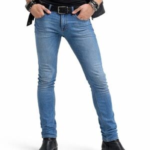 Express Men’s Skinny 4-Way Hyper Stretch Jeans Light Wash Denim